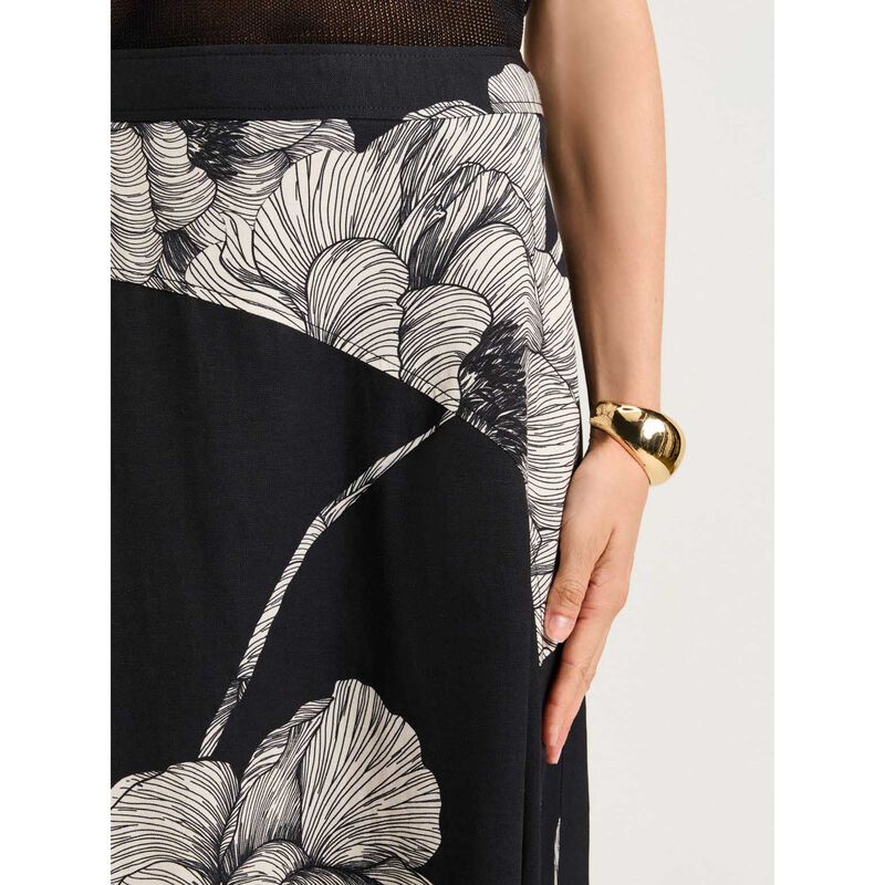 Veronika Maine Petite Poppy Viscose Linen Maxi Skirt image number 2